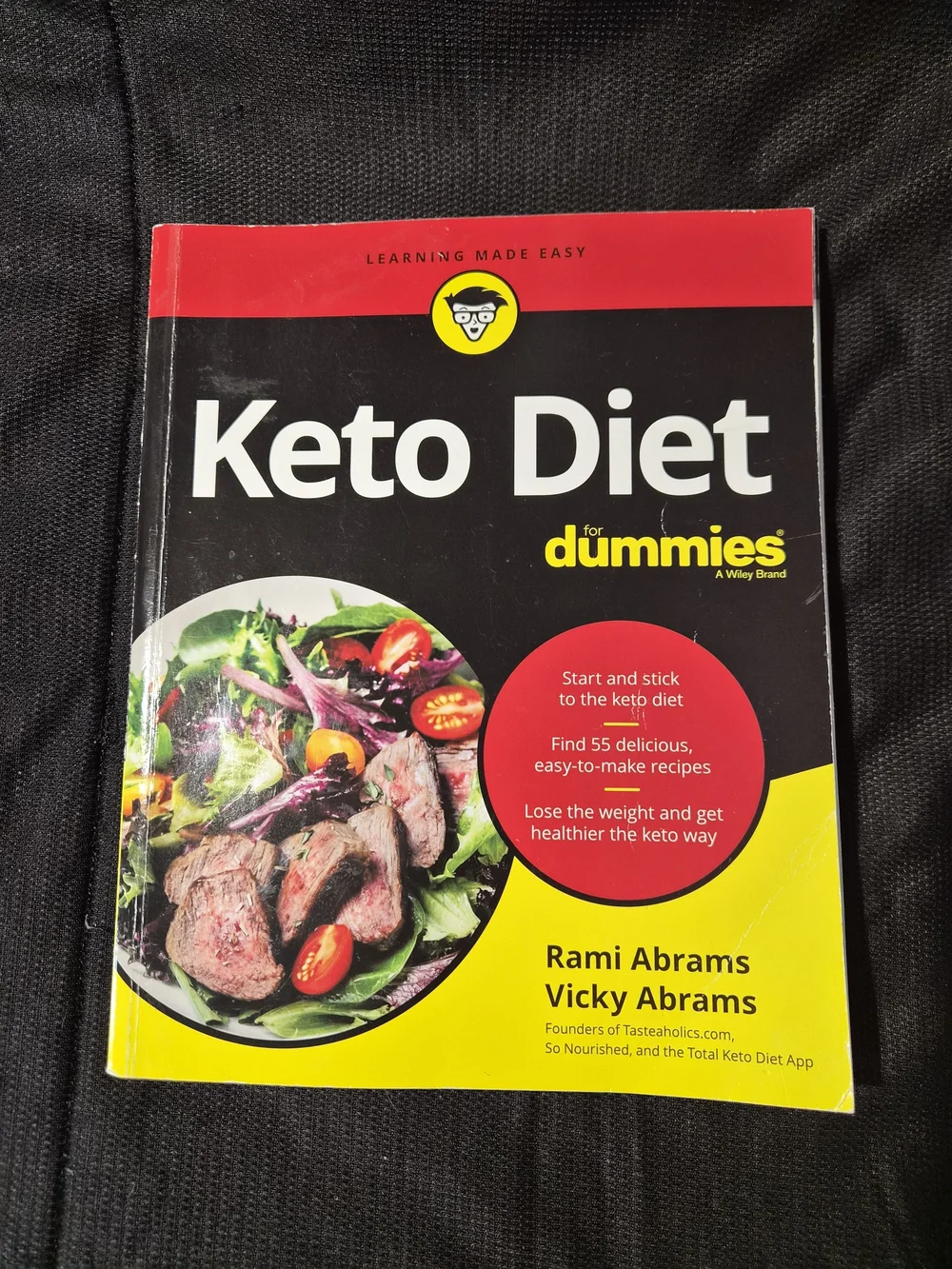 Keto Diet for Dummies Cookbook - Black, Red, Yellow Cover